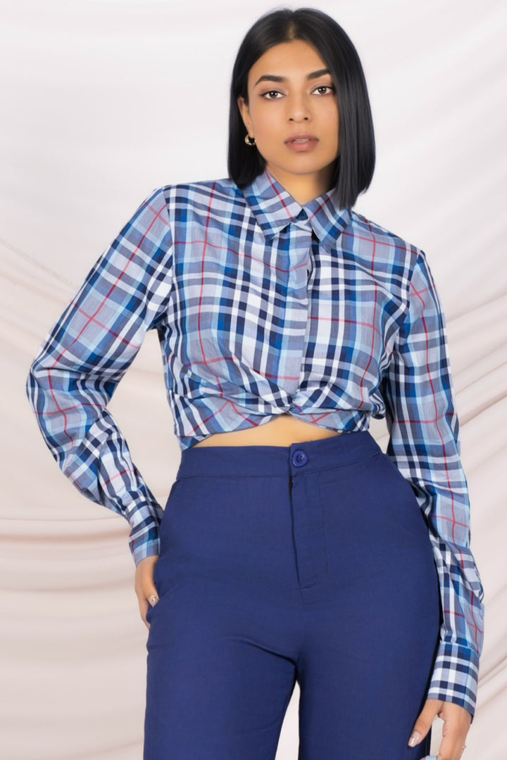 Checkered Cropped Shirt