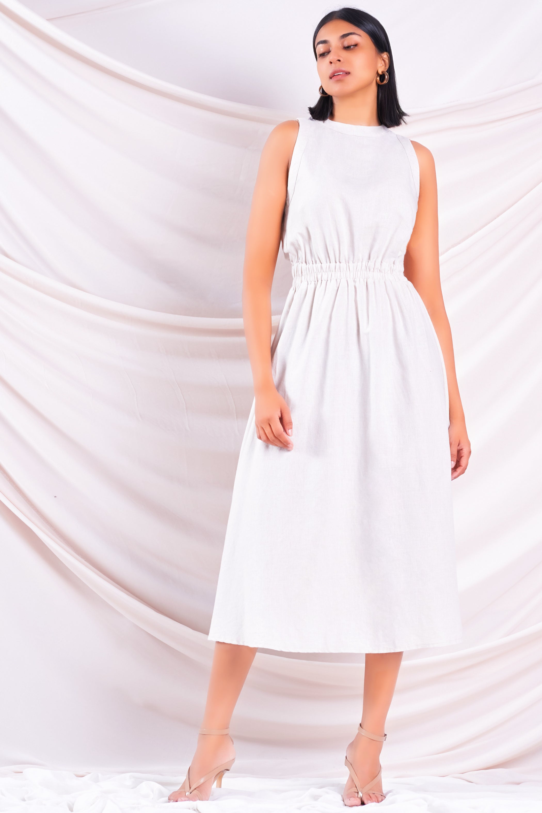 Aline Linen Midi Dress MONDY78