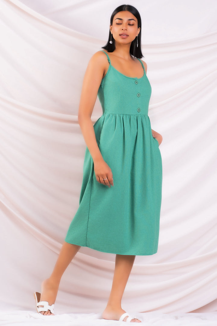 Green Linen Sundress