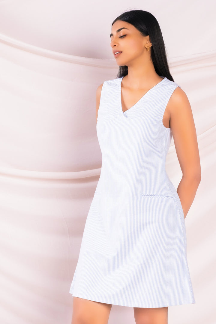 Blue Stripe Aline Dress