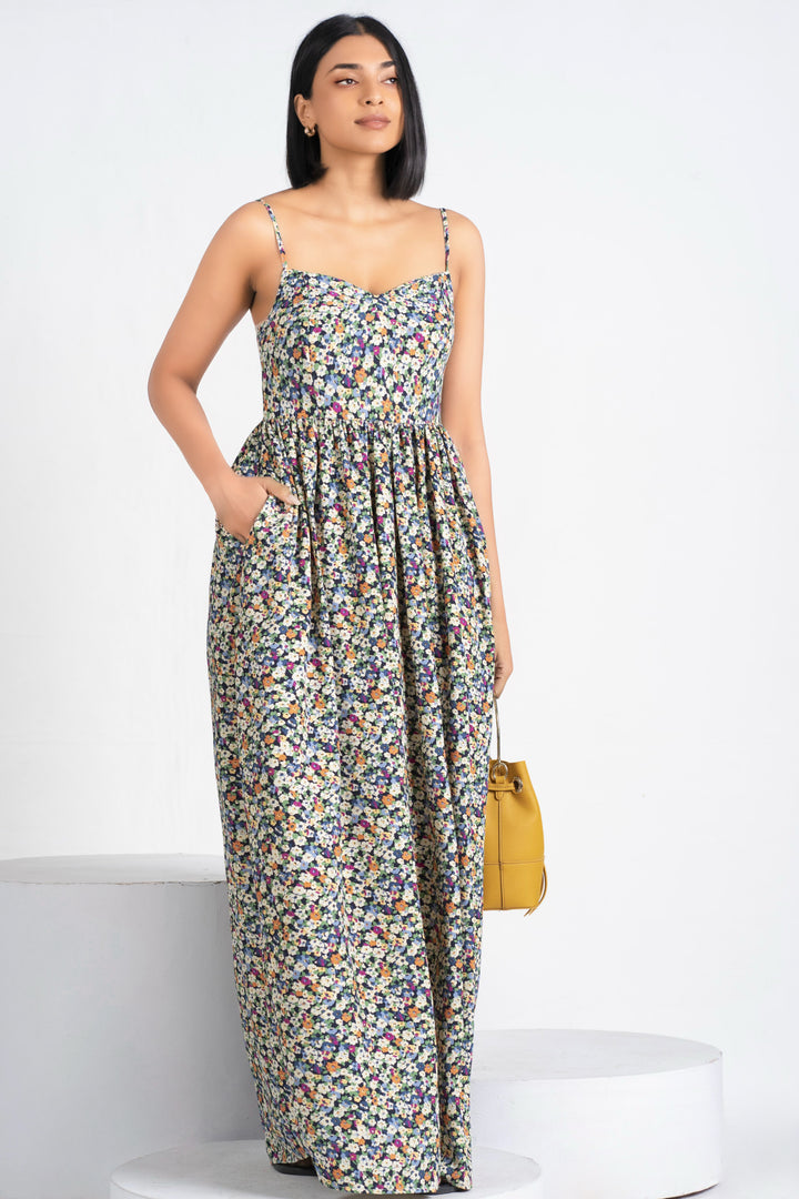 Printed Sweetheart Maxi Dress