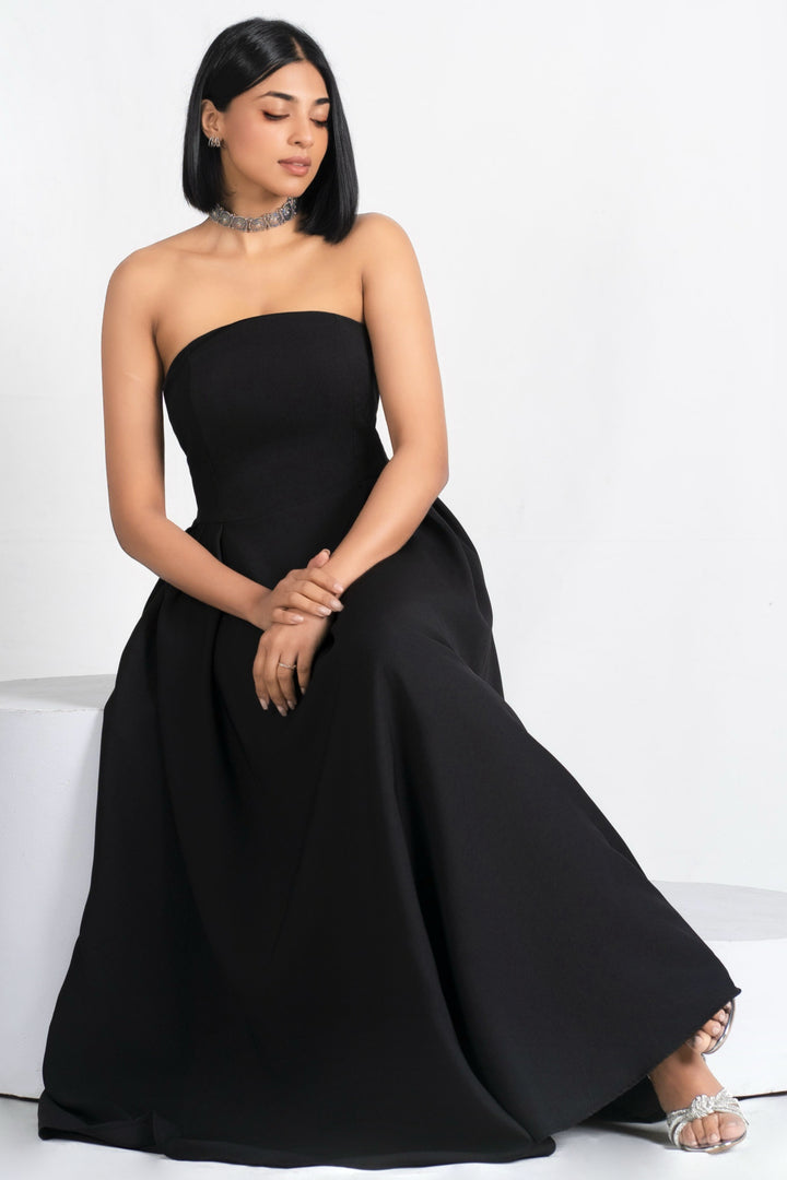 Black Strapless Maxi Dress