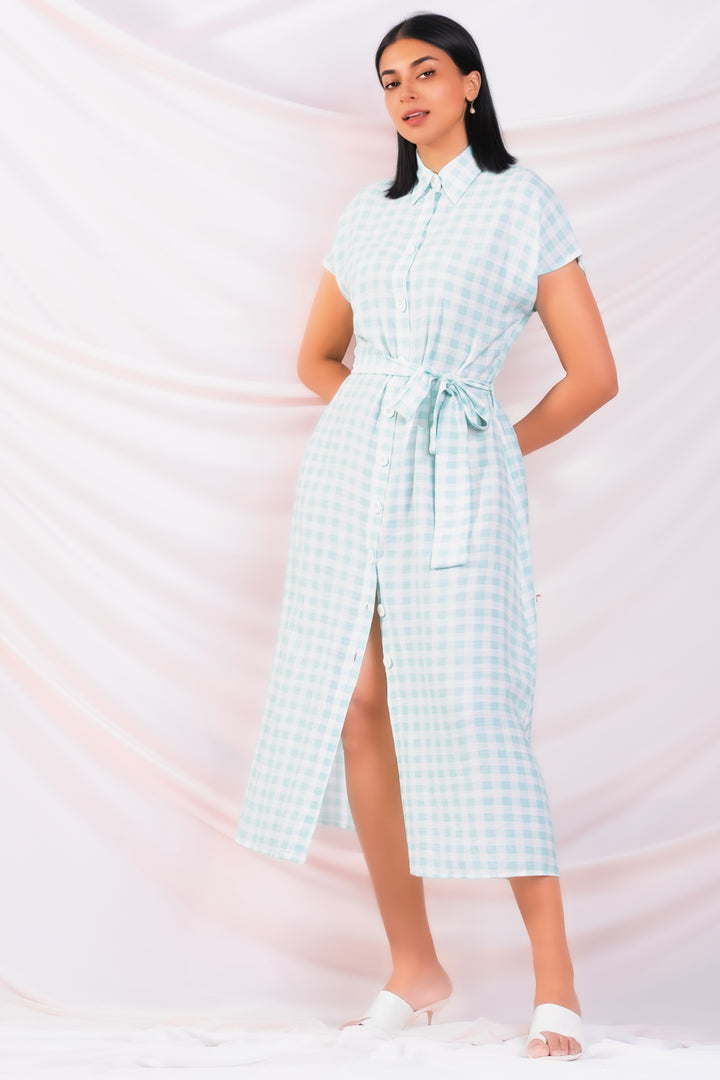 Checkered Shirt Dress