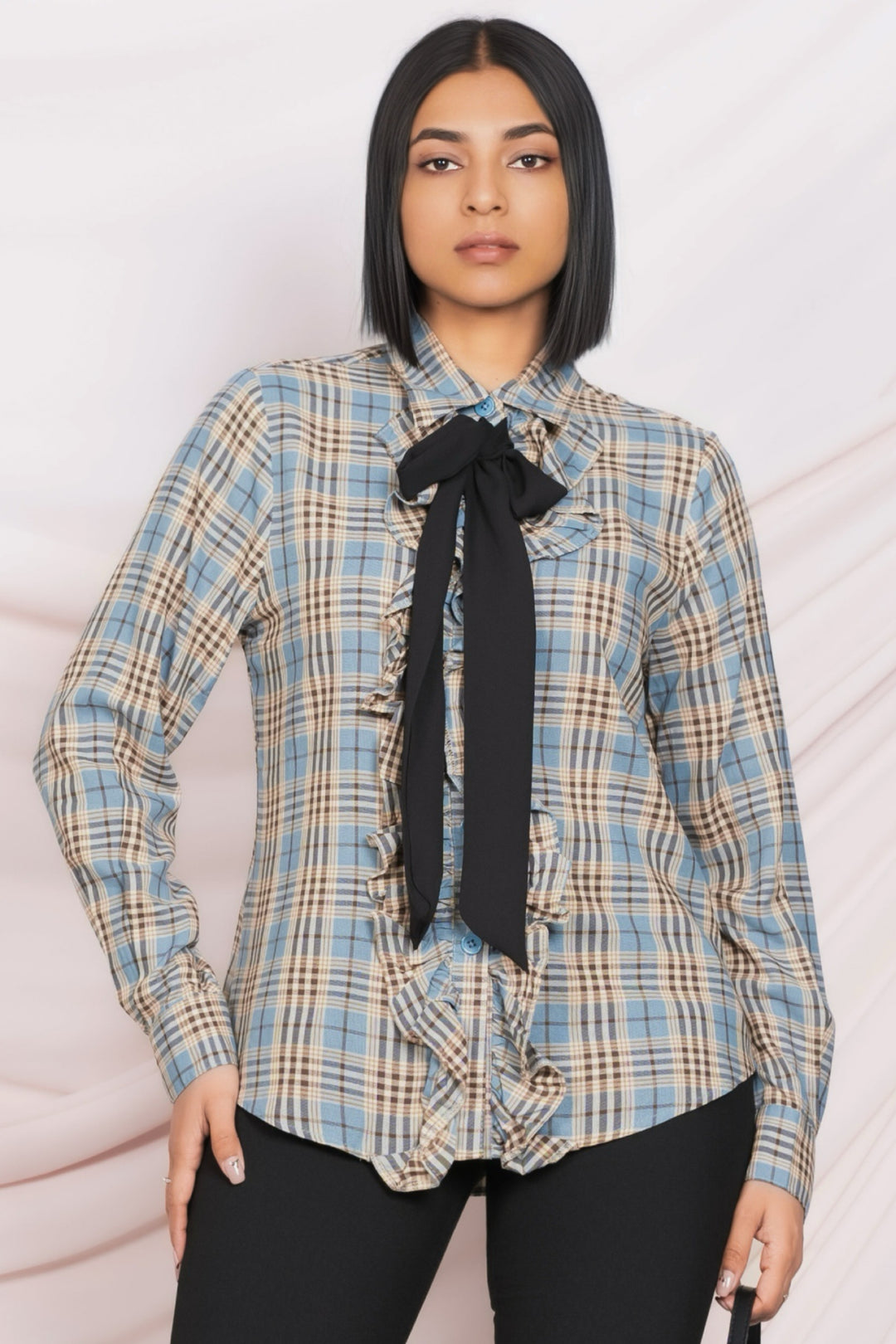 Checkered Bow Top