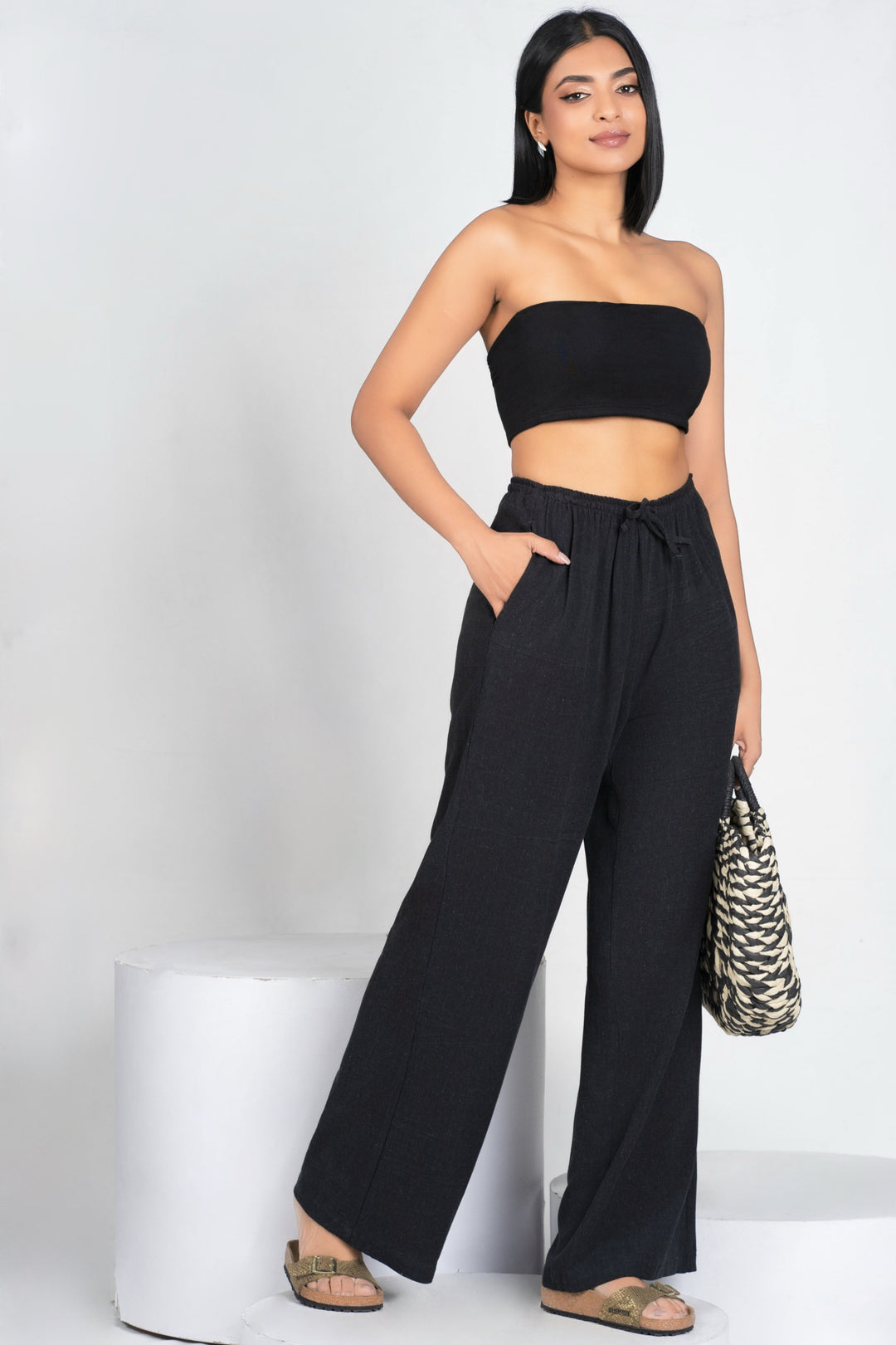 Drawstring Wide Leg Pant