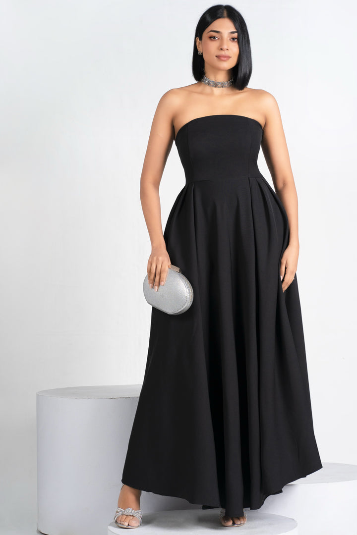 Black Strapless Maxi Dress