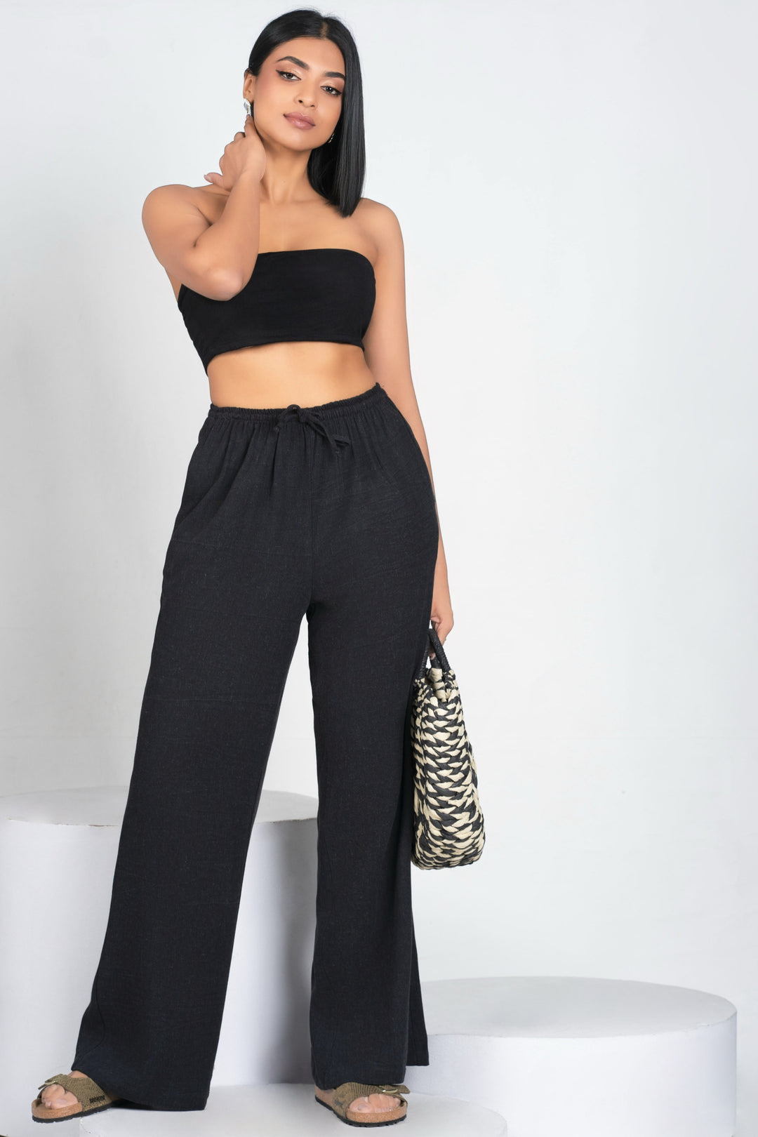 Drawstring Wide Leg Pant