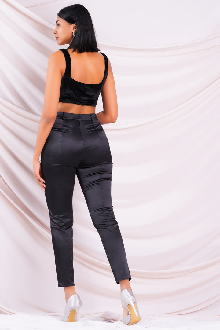 Black Satin Pant