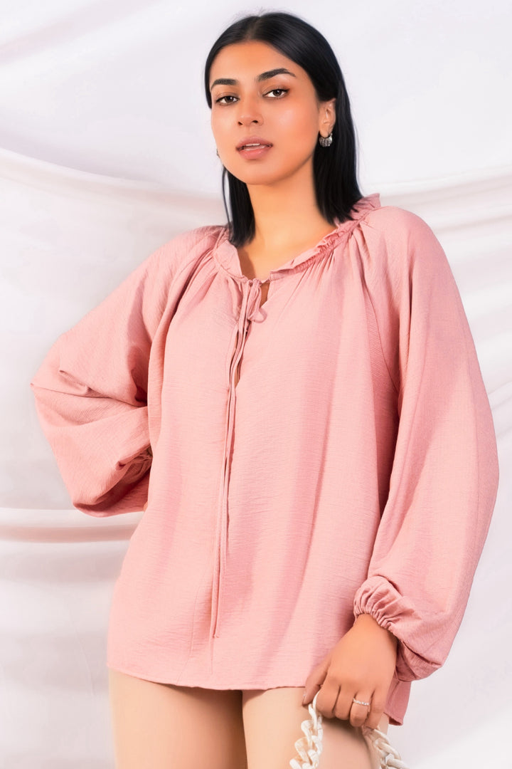 Oversized Pink Sailor Top