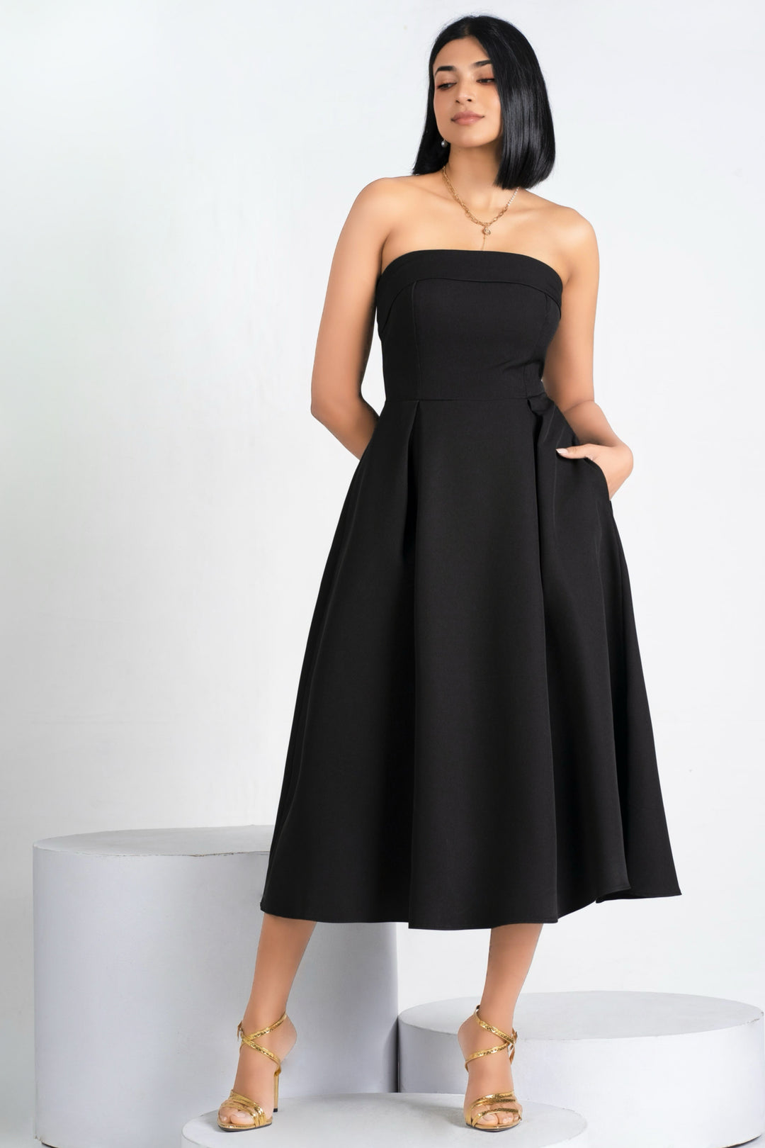 Strapless Midi Dress