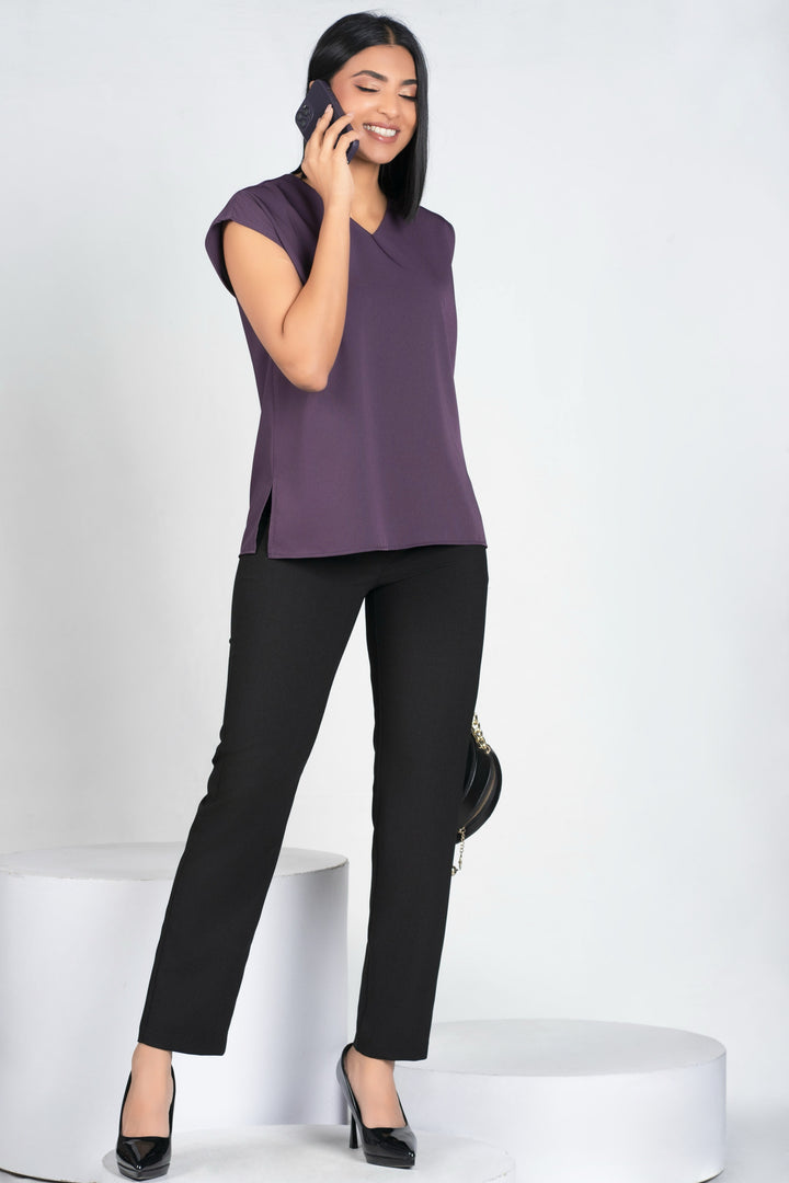 Purple Cap Sleeve Top