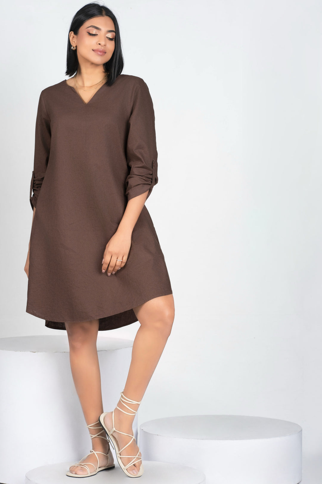 Brown Relaxed Fit Dress