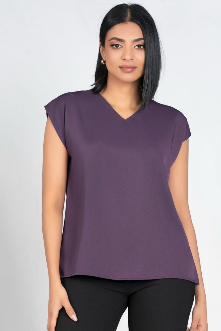 Purple Cap Sleeve Top