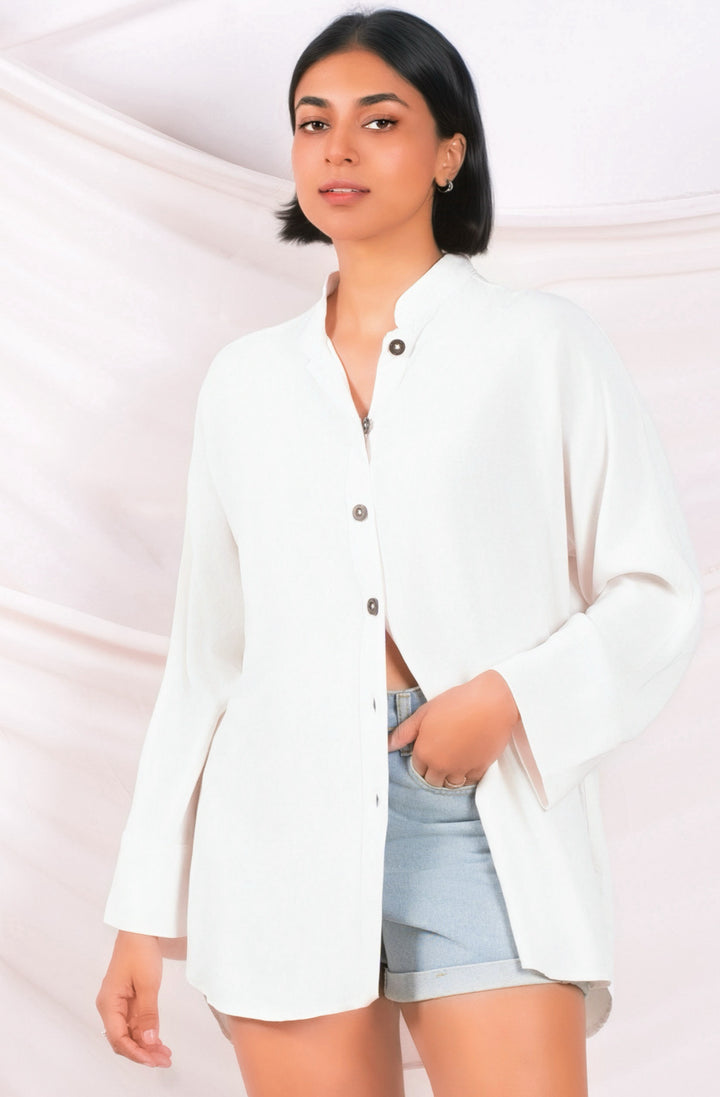 Chinese Neck Long Sleeve Shirt