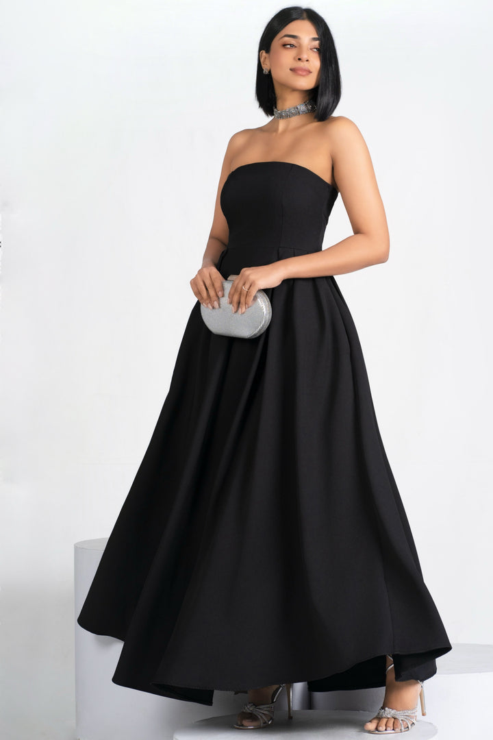 Black Strapless Maxi Dress