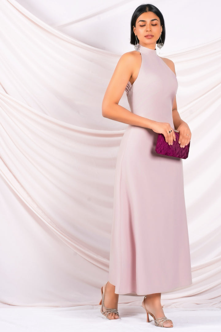 Pink Backless Maxi Dress