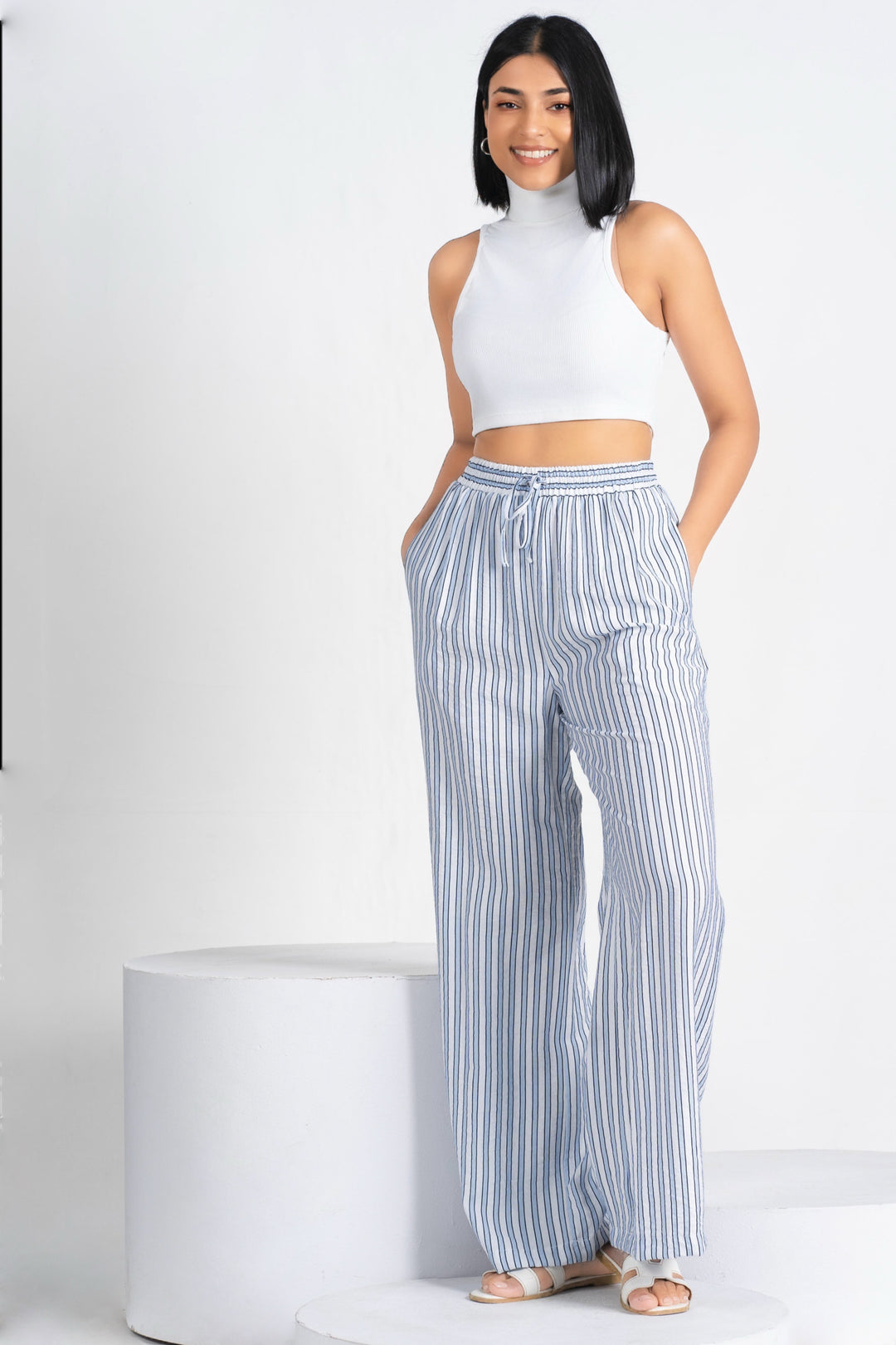 Drawstring Stripe Pant