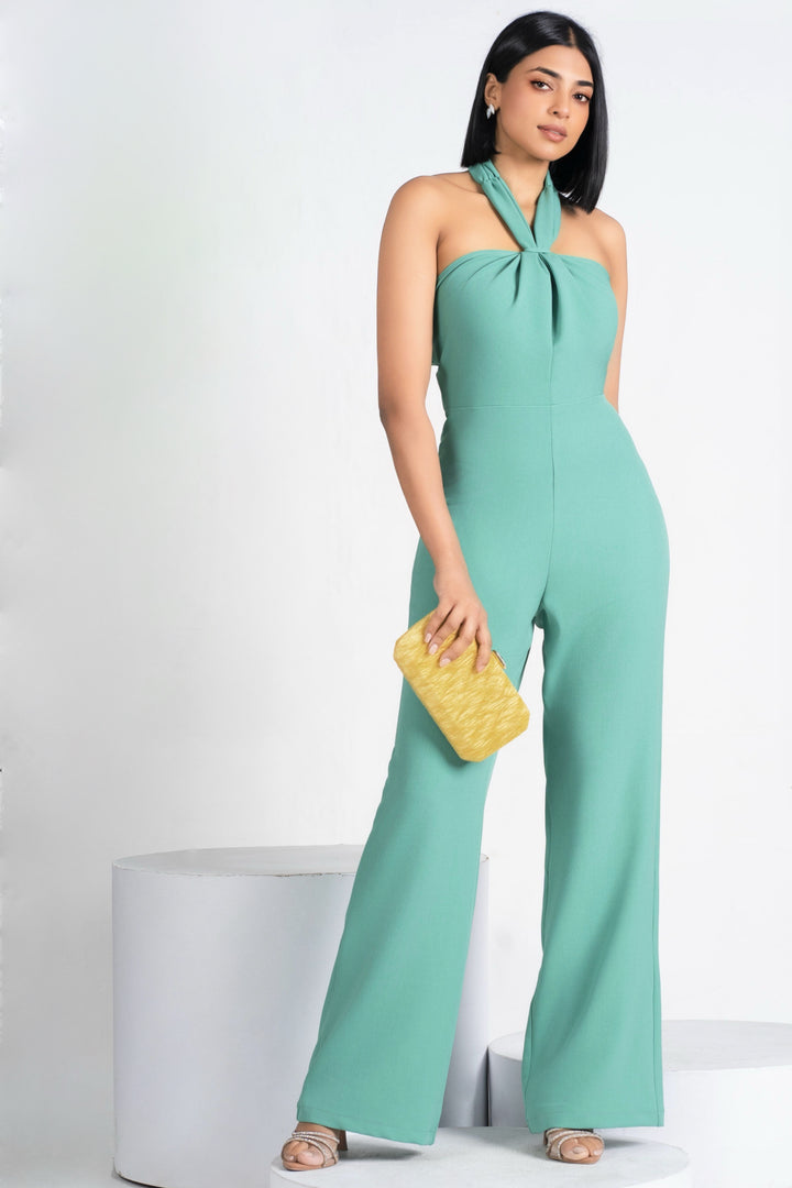 Green Halter Jumpsuit