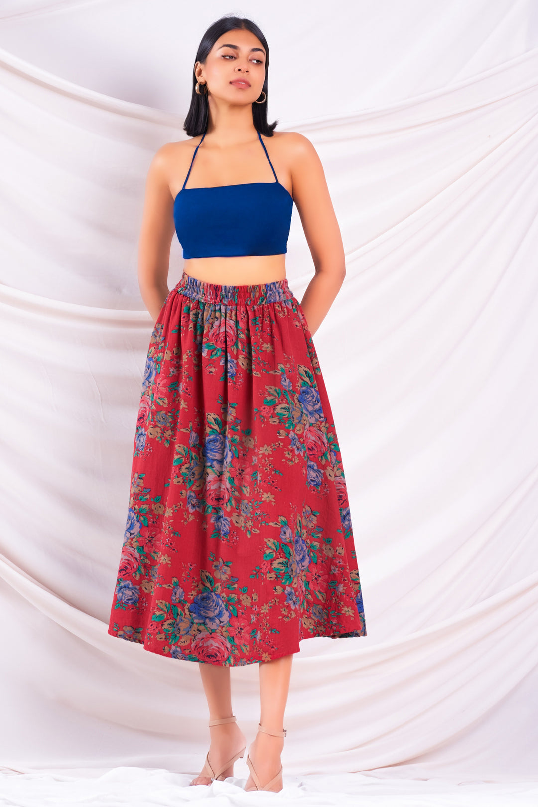 Printed Midi Skirt