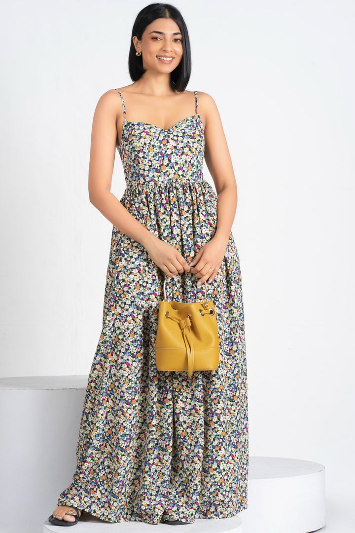 Printed Sweetheart Maxi Dress