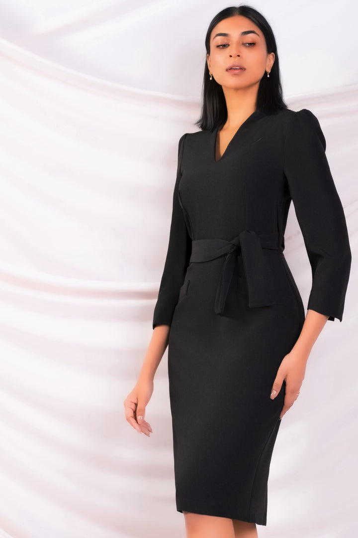 Waist Tie Sheath Dress